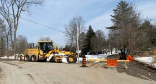 Cleanup crews were on scene, working to contain the oil spill at a residence on Moon Road which occurred March 11.